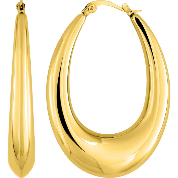 Boucles d'oreilles créoles – Acier doré | Bijouly