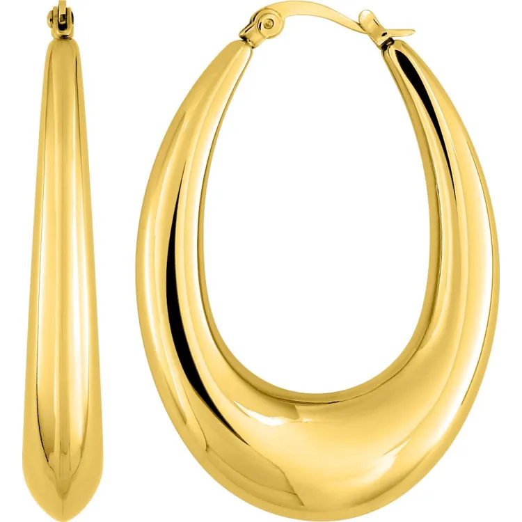 Boucles d'oreilles créoles – Acier doré | Bijouly