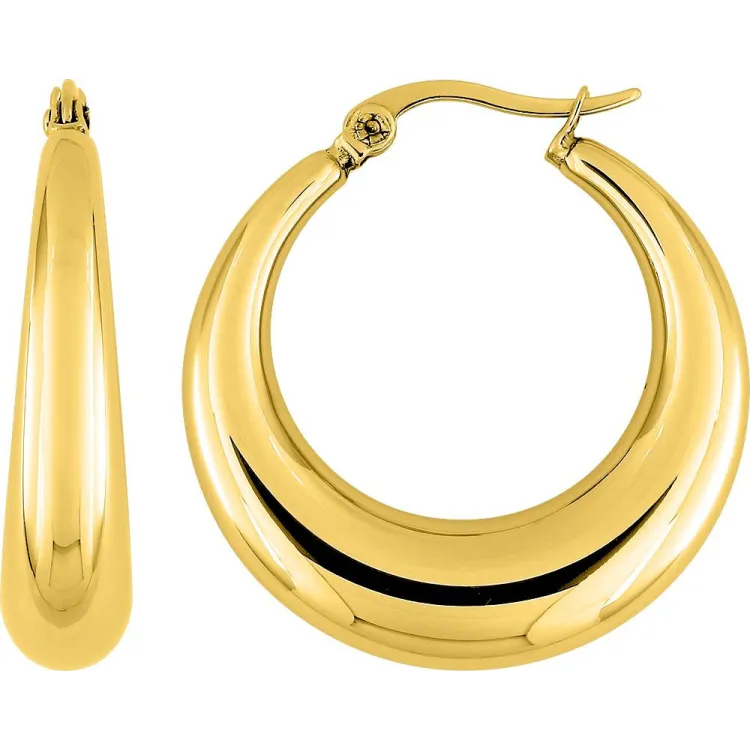 Boucles d'oreilles créoles – Acier doré | Bijouly