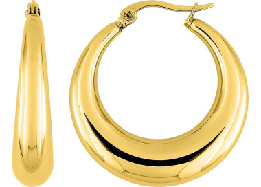 Boucles d'oreilles créoles – Acier doré | Bijouly
