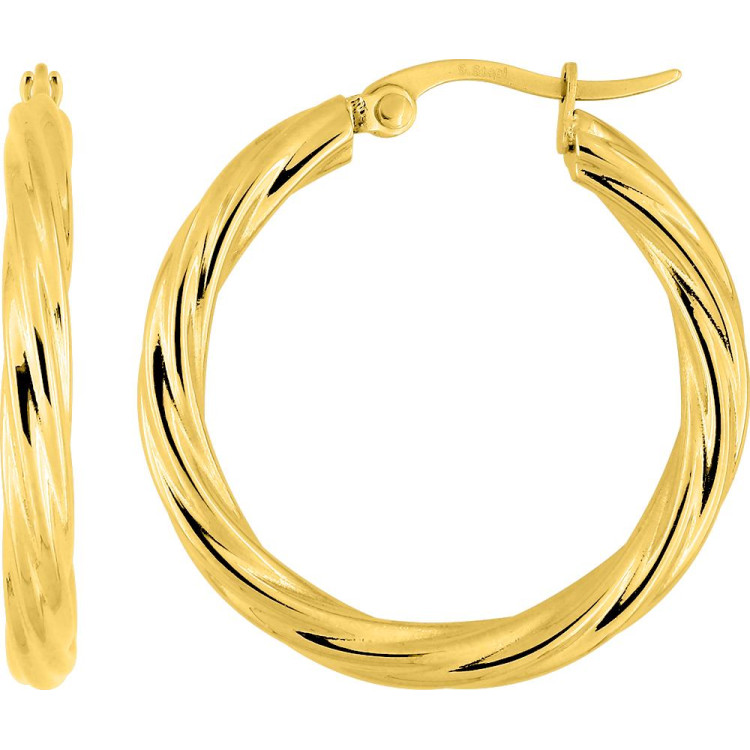Boucles d'oreilles créoles – Acier doré | Bijouly