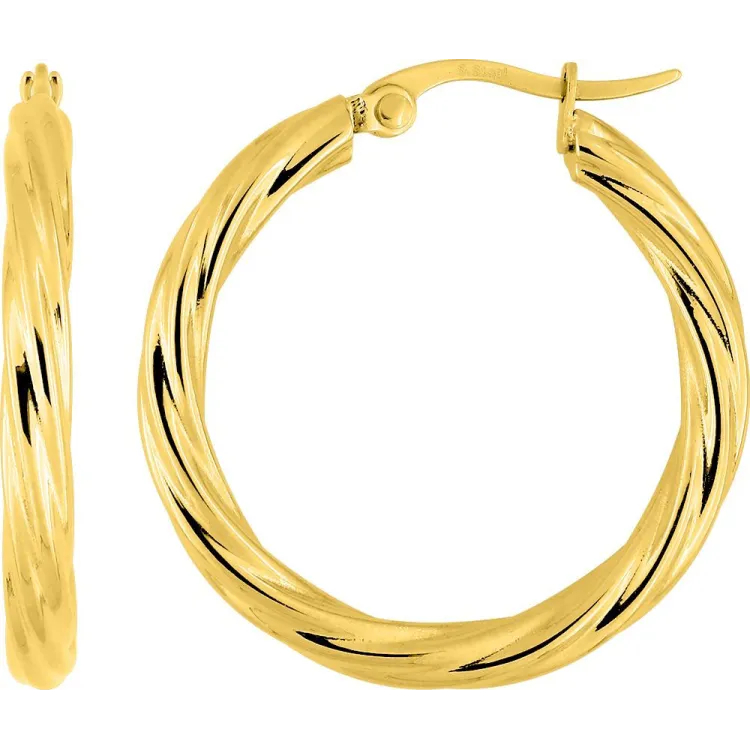 Boucles d'oreilles créoles – Acier doré | Bijouly