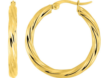 Boucles d'oreilles créoles – Acier doré | Bijouly