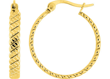 Boucles d'oreilles créoles – Acier doré (fines) | Bijouly