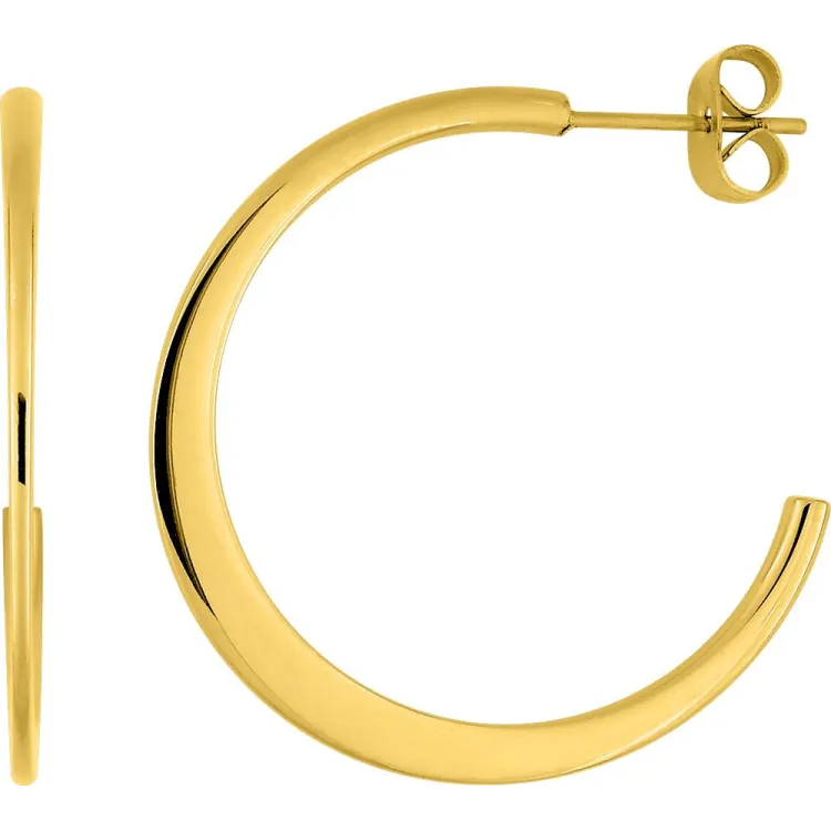 Boucles d'oreilles demi-créoles – Acier doré (petites) | Bijouly