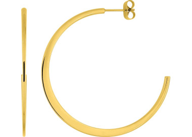 Boucles d'oreilles demi-créoles – Acier doré | Bijouly