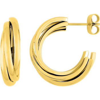 Boucles d'oreilles demi-créoles – Acier doré (grandes) | Bijouly