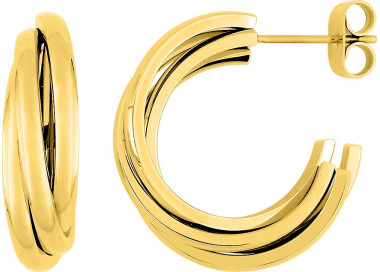 Boucles d'oreilles demi-créoles – Acier doré (grandes) | Bijouly