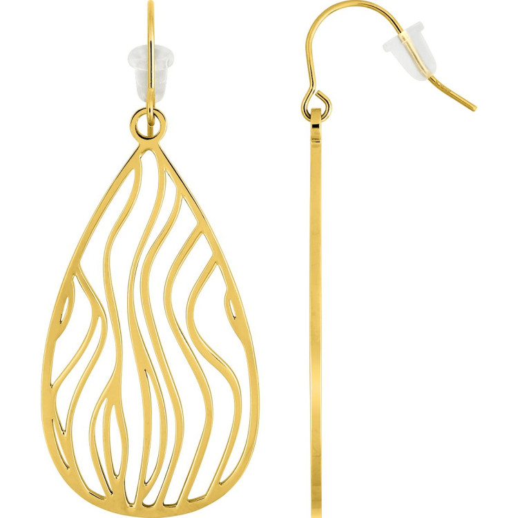 Boucles d'oreilles créoles – Acier doré (grandes) | Bijouly