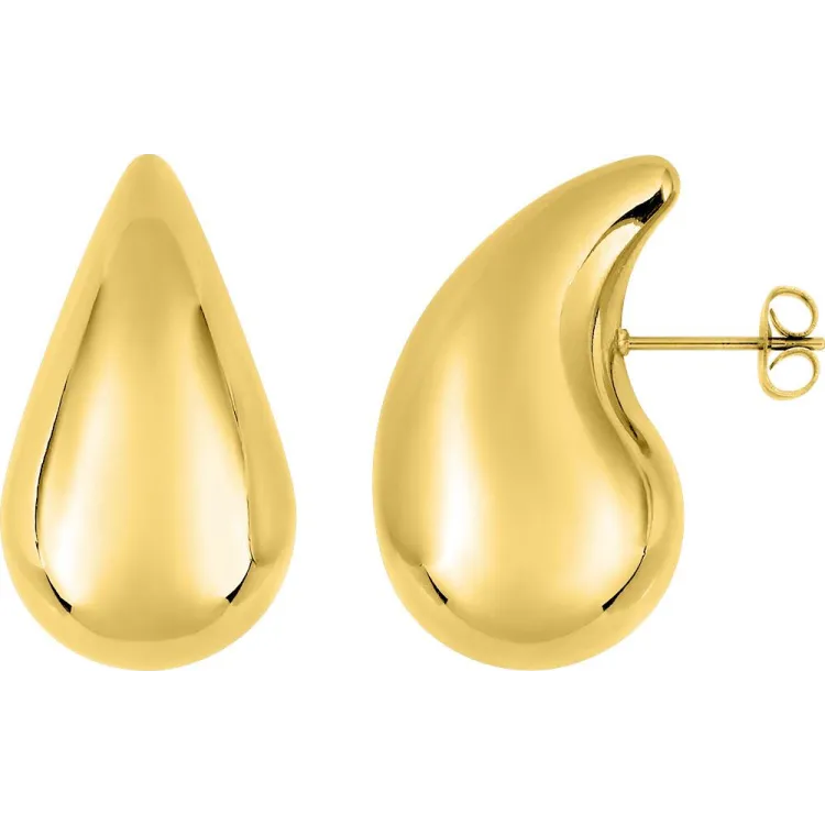 Boucles d'oreilles clous – Acier doré (grandes) | Bijouly