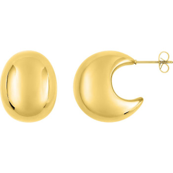 Boucles d'oreilles demi-créoles – Acier doré (larges) | Bijouly