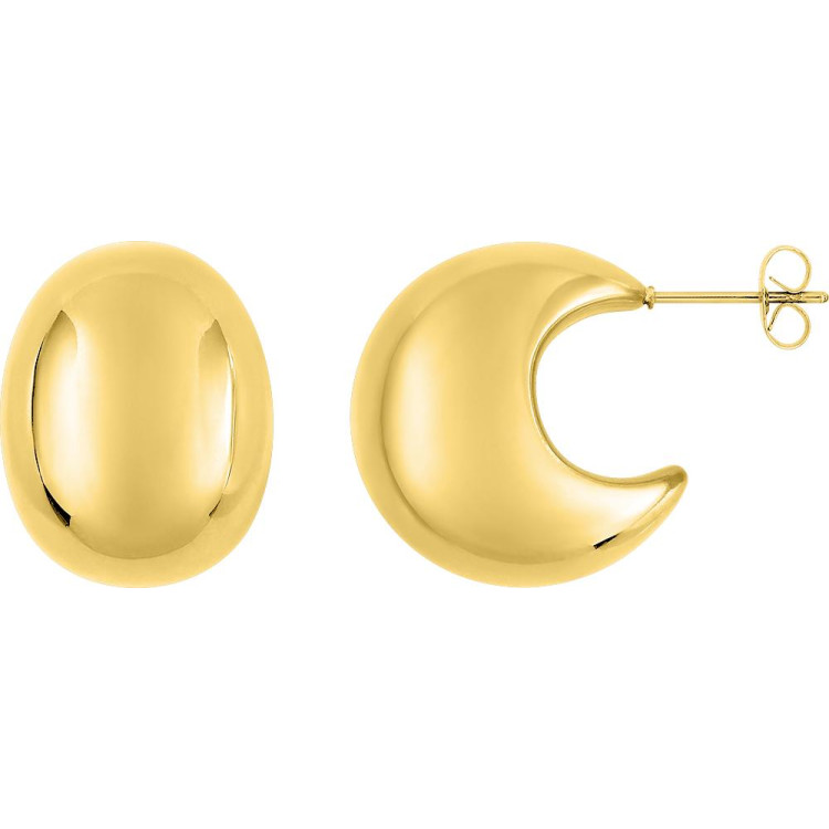 Boucles d'oreilles demi-créoles – Acier doré (larges) | Bijouly