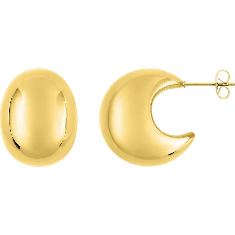 Boucles d'oreilles demi-créoles – Acier doré (larges) | Bijouly