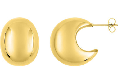 Boucles d'oreilles demi-créoles – Acier doré (larges) | Bijouly