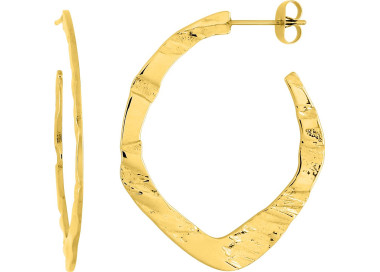 Boucles d'oreilles demi-créoles – Acier doré | Bijouly