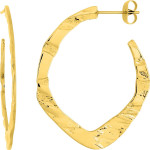 Demi-créoles Coteau — acier doré 31 mm