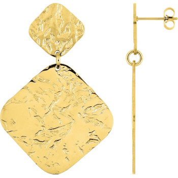 Boucles d'oreilles pendantes – Acier doré (grandes) | Bijouly