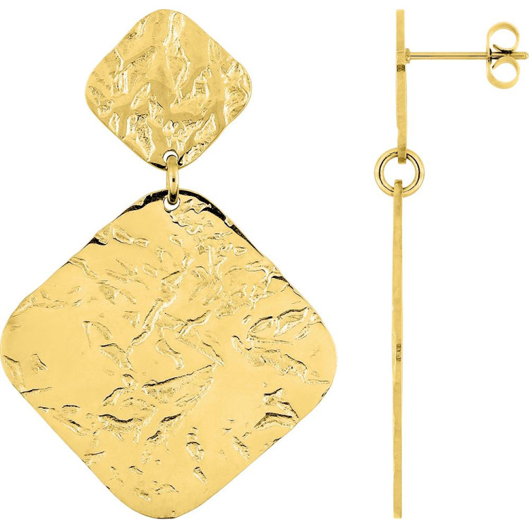 Boucles d'oreilles pendantes – Acier doré (grandes) | Bijouly