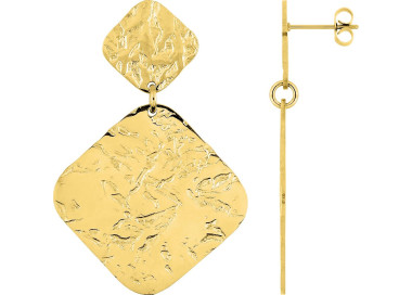 Boucles d'oreilles pendantes – Acier doré (grandes) | Bijouly