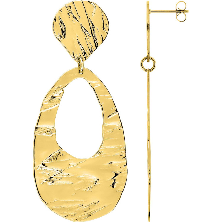 Boucles d'oreilles pendantes – Acier doré | Bijouly
