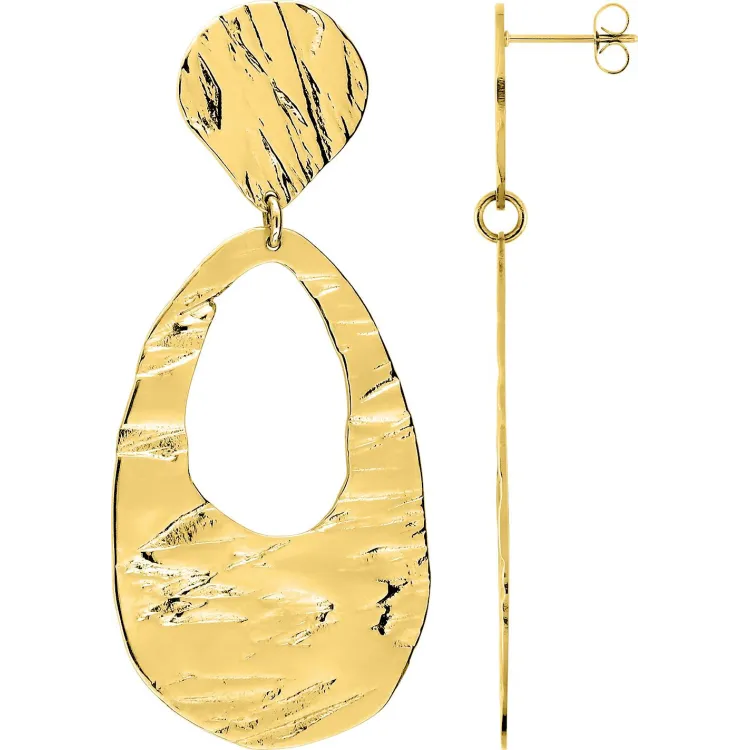 Boucles d'oreilles pendantes – Acier doré | Bijouly