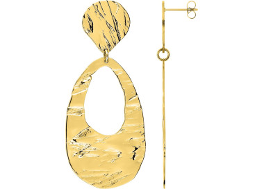 Boucles d'oreilles pendantes – Acier doré | Bijouly