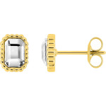 Puces Lustre — acier doré et cristal 8 mm