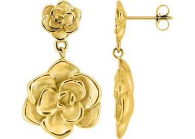 Boucles d'oreilles pendantes – Acier doré | Bijouly