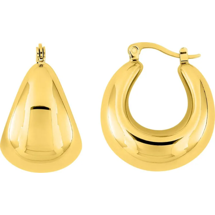 Boucles d'oreilles créoles – Acier doré (très grandes) | Bijouly