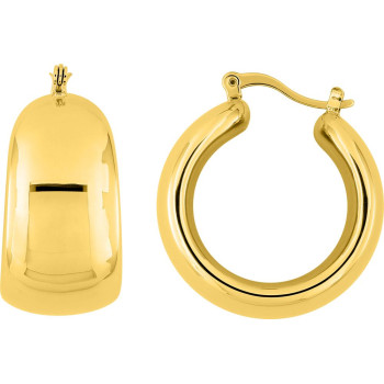 Boucles d'oreilles créoles IP jaune – Acier doré | Bijouly