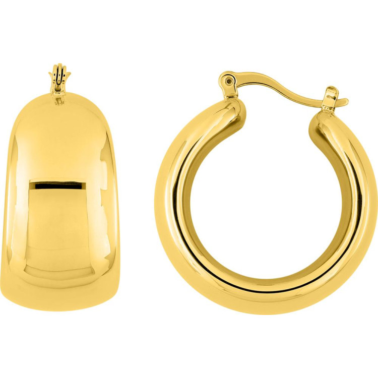Boucles d'oreilles créoles IP jaune – Acier doré | Bijouly