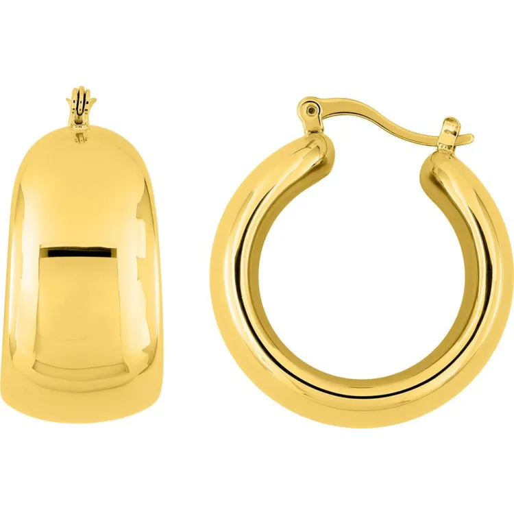 Boucles d'oreilles créoles IP jaune – Acier doré | Bijouly