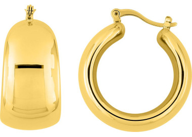 Boucles d'oreilles créoles IP jaune – Acier doré | Bijouly