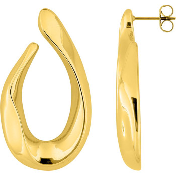 Boucles d'oreilles demi-créoles – Acier doré (grandes) | Bijouly