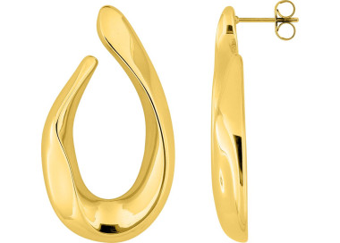 Boucles d'oreilles demi-créoles – Acier doré (grandes) | Bijouly