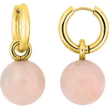 Boucles d'oreilles créoles acrylique – Acier doré | Bijouly