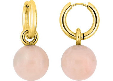 Boucles d'oreilles créoles acrylique – Acier doré | Bijouly