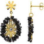 Pendantes Éclat — acier doré, cristal et verre 20 mm