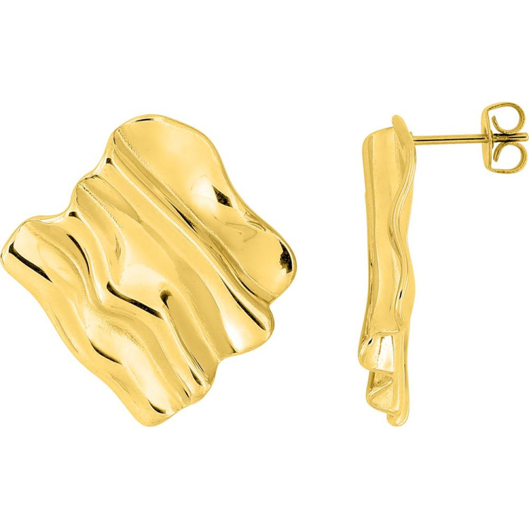 Boucles d'oreilles puces – Acier doré (grandes) | Bijouly
