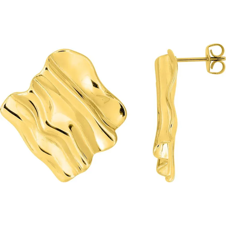 Boucles d'oreilles puces – Acier doré (grandes) | Bijouly