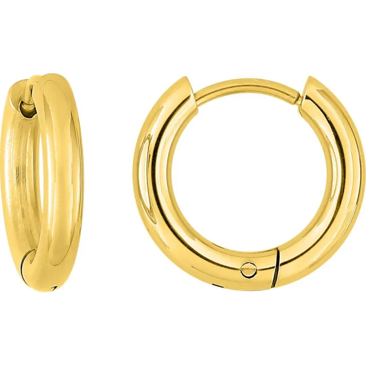 Boucles d'oreilles créoles – Acier doré (mini) | Bijouly