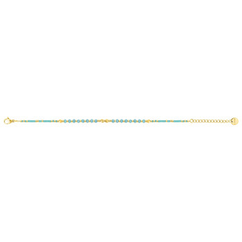 Bracelet perles verre bleu turquoise et hématite | Bijouly