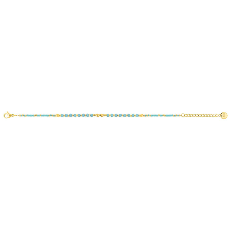 Bracelet perles verre bleu turquoise et hématite | Bijouly