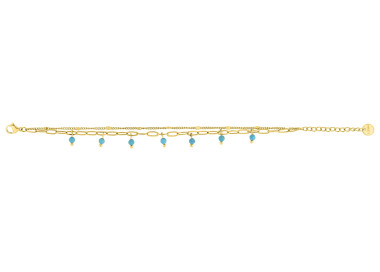 Bracelet turquoise synthétique – Acier doré | Bijouly