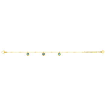 Bracelet turquoise synthétique – Acier doré (fin) | Bijouly