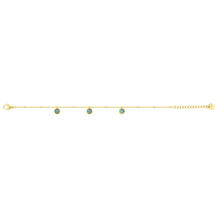 Bracelet turquoise synthétique – Acier doré (fin) | Bijouly