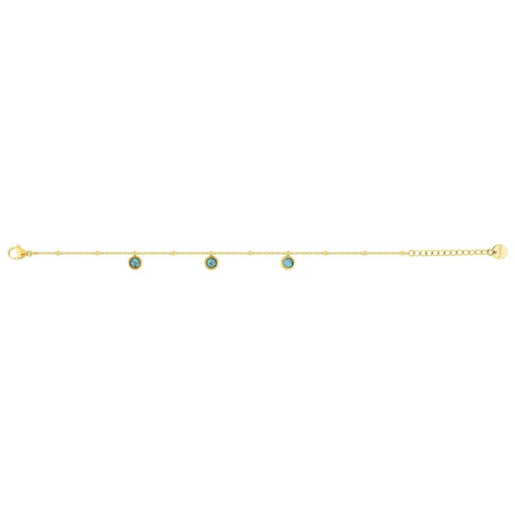 Bracelet turquoise synthétique – Acier doré (fin) | Bijouly