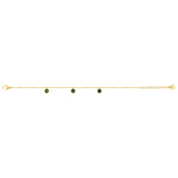 Bracelet malachite synthétique – Acier doré (fin) | Bijouly