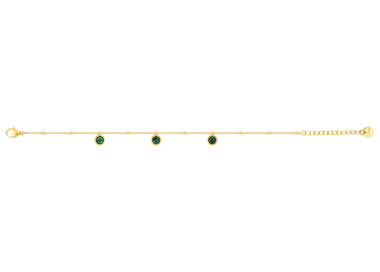 Bracelet malachite synthétique – Acier doré (fin) | Bijouly