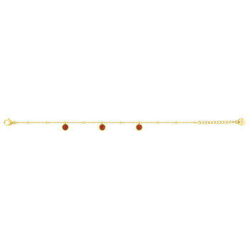 Bracelet cristal rouge – Acier doré (fin) | Bijouly